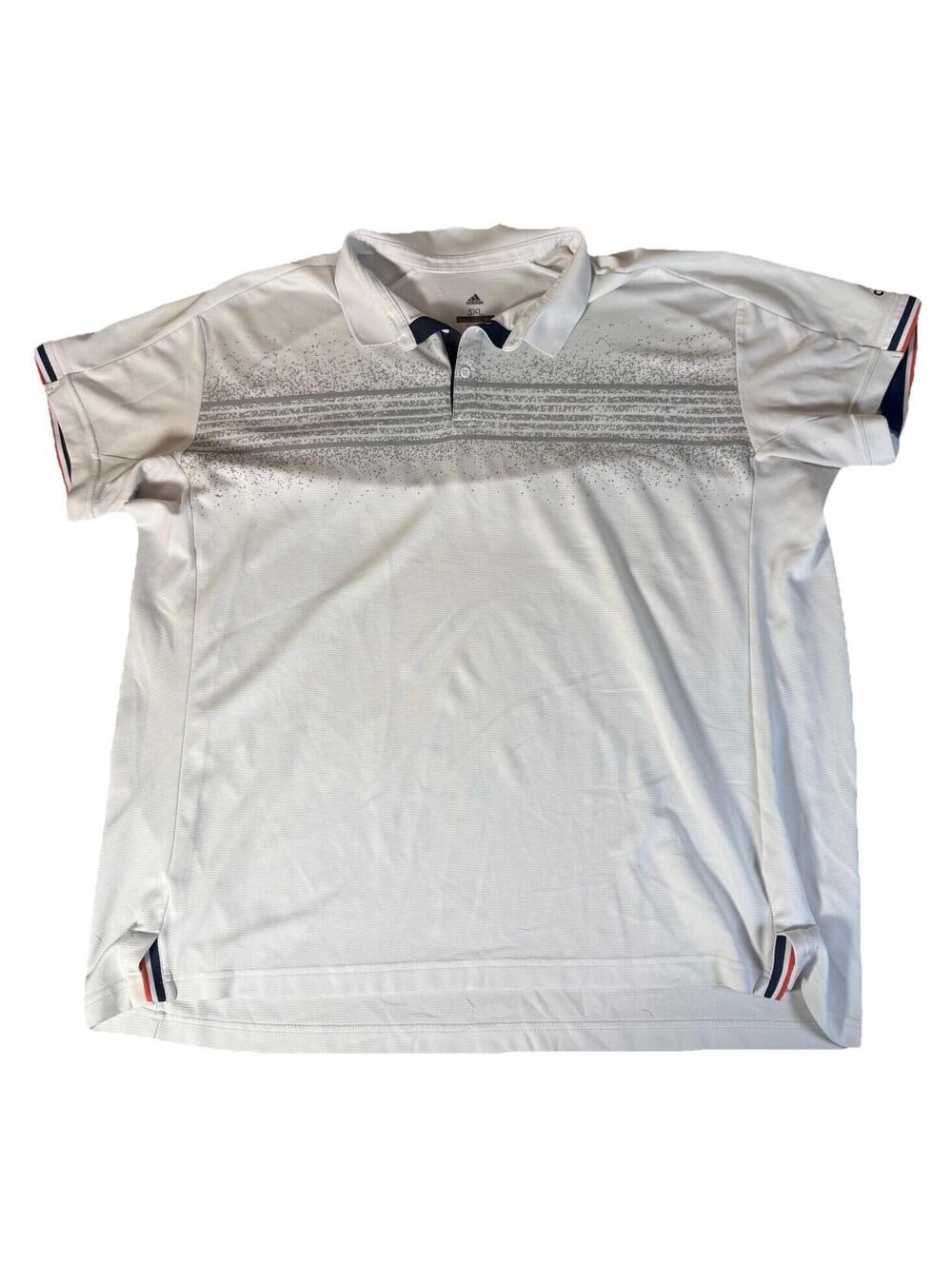 Adidas mens polo shirt Mens 3XL XXXL Climalite CG2542 white Golf Stretch $70